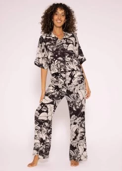 Viskose Hose Mit Print, Schwarz -Sassyclassy SassyClassy viskose hose mit print schwarz S3204B5830 10