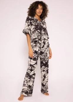 Viskose Hose Mit Print, Schwarz -Sassyclassy SassyClassy viskose hose mit print schwarz S3204B5830 11