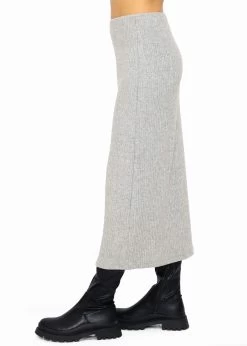 Gerippter Rock In Midi-Länge - Grau 14 Gerippter Rock In Midi-Länge - Grau -Sassyclassy Sassyclassy Gerippter Rock in Midi Lange grau S3207B6004 5