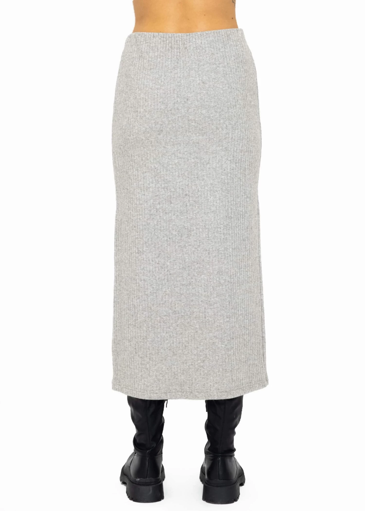 Gerippter Rock In Midi-Länge - Grau 9 Gerippter Rock In Midi-Länge - Grau – Bild 7