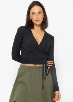 Langarmshirt Zum Wickeln - Schwarz -Sassyclassy Sassyclassy Langarmshirt zum Wickeln schwarz S1206B4037 1