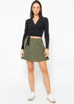 Langarmshirt Zum Wickeln - Schwarz -Sassyclassy Sassyclassy Langarmshirt zum Wickeln schwarz S1206B4037 6