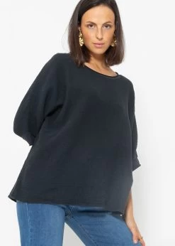 Lässiges Musselin Shirt - Schwarz -Sassyclassy Sassyclassy Lassiges Musselin Shirt schwarz S2207B4871 2Kvn2XotYhWMQn