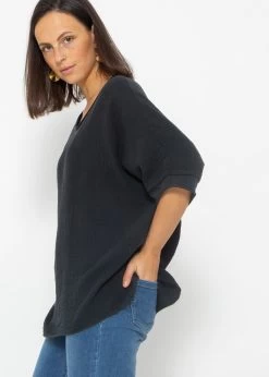 Lässiges Musselin Shirt - Schwarz -Sassyclassy Sassyclassy Lassiges Musselin Shirt schwarz S2207B4871 4bnyvz2s6XeWUI