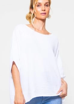 Lässiges Musselin Shirt - Weiß -Sassyclassy Sassyclassy Lassiges Musselin Shirt weiss S2207B4870 3n8B30MCGGy8M3