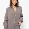 Musselin Bluse Im Regular Fit - Taupe -Sassyclassy Sassyclassy Musselin Bluse im Regular Fit taupe S3208E6166