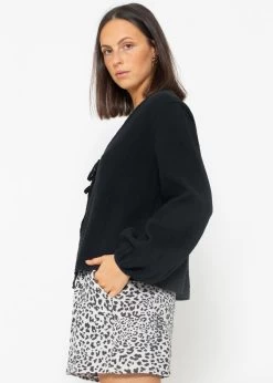 Musselin Blusenjacke Mit Bindebänder - Schwarz -Sassyclassy Sassyclassy Musselin Blusenjacke mit Bindebander schwarz S3201B5419 1nIDcfiDHFVUjD