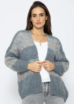Oversize Cardigan Mit Multicolor Blockstreifen - Grau -Sassyclassy Sassyclassy Oversize Cardigan mit multicolor Blockstreifen grau S3212R6756 6