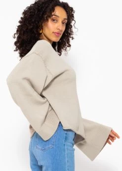 Oversize Pullover Mit Weiten Ärmeln - Beige -Sassyclassy Sassyclassy Oversize Pullover mit weiten Armeln beige S3211P6709 3UxNxazWseqJ4g