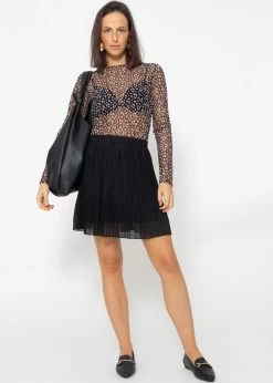 Plissée-Rock Aus Chiffon, Schwarz -Sassyclassy Sassyclassy Plissee Rock aus Chiffon schwarz S0208B3250