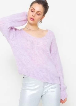 Pullover Mit V-Ausschnitt - Flieder -Sassyclassy Sassyclassy Pullover mit V Ausschnitt flieder S4203P6910 3GWeUpnfPaFGoY