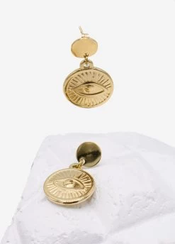 Ohrstecker Mit Hängendem Rundem Anhänger, Gold -Sassyclassy Sassyclassy Ohrstecker mit hangendem rundem Anhanger S1204A956 3