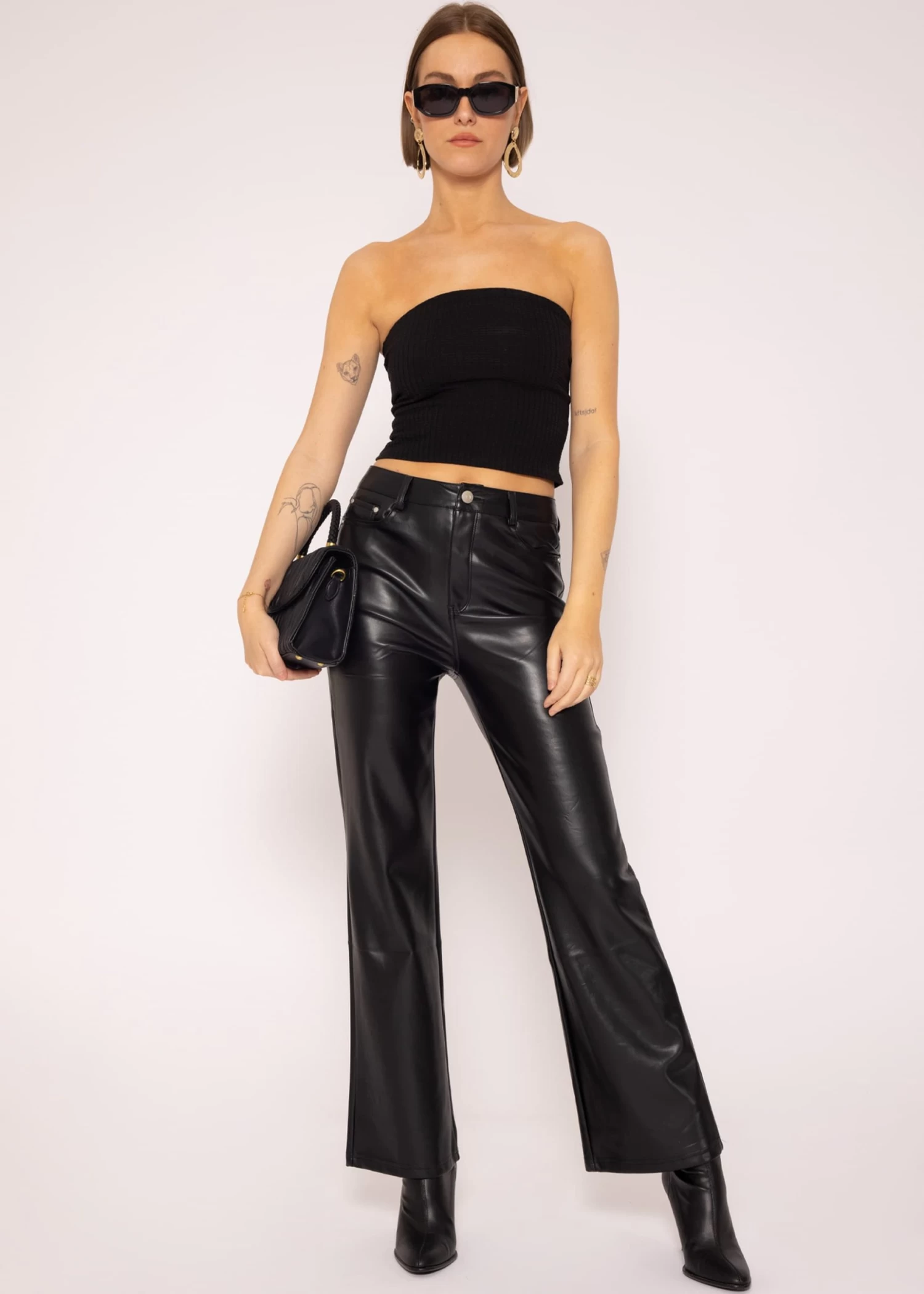 Bandeau Top Mit Struktur, Schwarz 9 Bandeau Top Mit Struktur, Schwarz – Bild 7