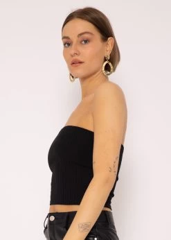 Bandeau Top Mit Struktur, Schwarz 11 Bandeau Top Mit Struktur, Schwarz -Sassyclassy keinenummer1 4