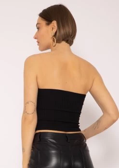 Bandeau Top Mit Struktur, Schwarz 13 Bandeau Top Mit Struktur, Schwarz -Sassyclassy keinenummer1 5