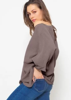 Lässiges Musselin Shirt - Taupe -Sassyclassy kristina 21 3 20240622 CR2