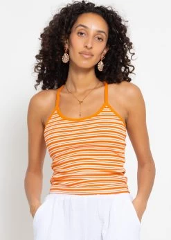 Gestreiftes Träger Top, Orange