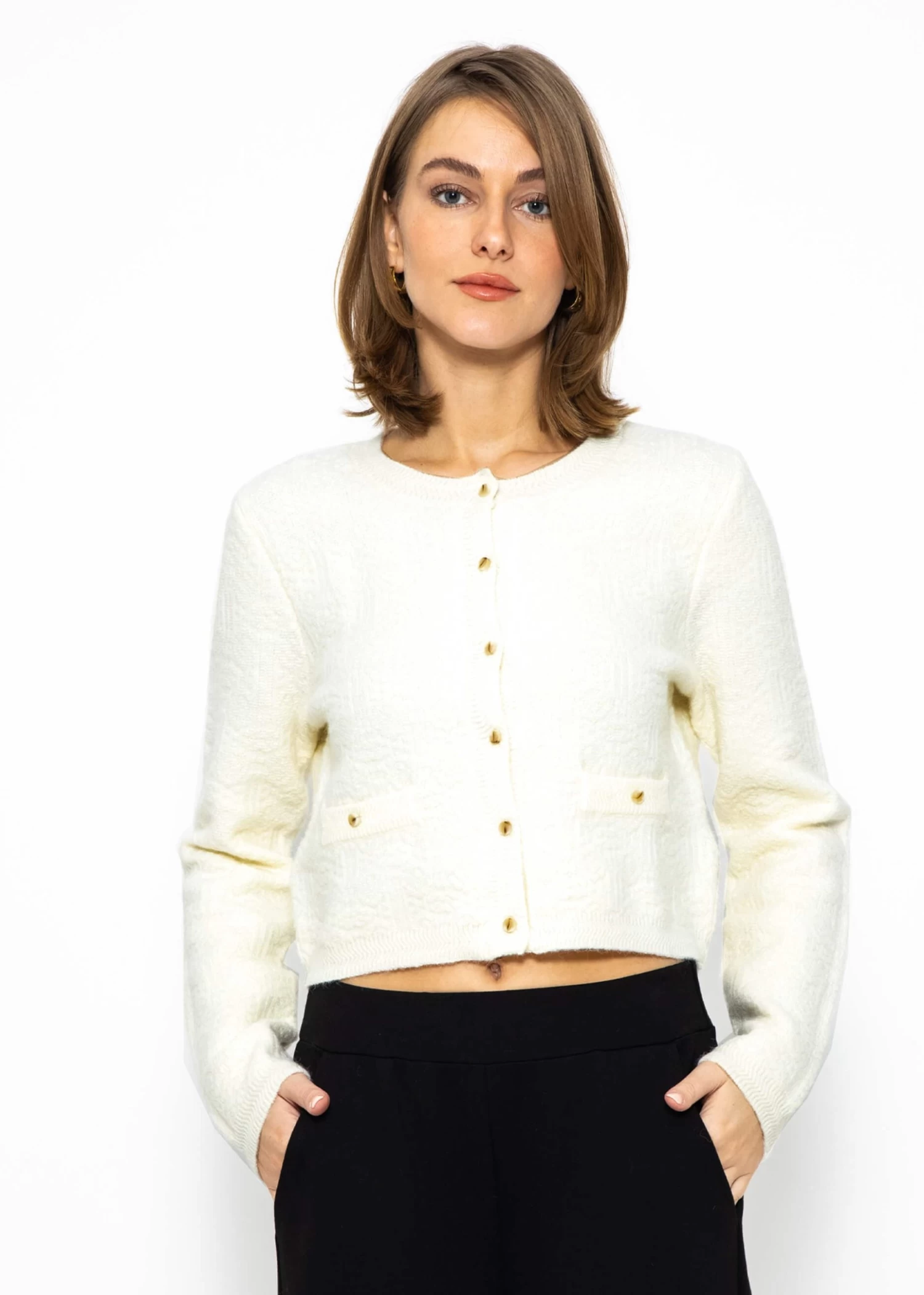 Kurze Gemusterte Jacke - Offwhite 6 Kurze Gemusterte Jacke - Offwhite – Bild 4