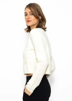 Kurze Gemusterte Jacke - Offwhite 13 Kurze Gemusterte Jacke - Offwhite -Sassyclassy sassyclassy Kurze gemusterte Strickjacke offwhite S3209C6497 3