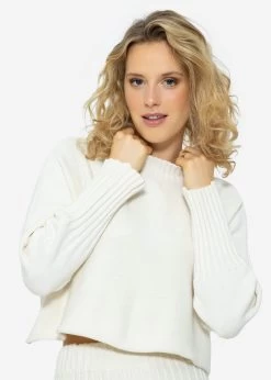 Lässiger Crop Pullover - Offwhite