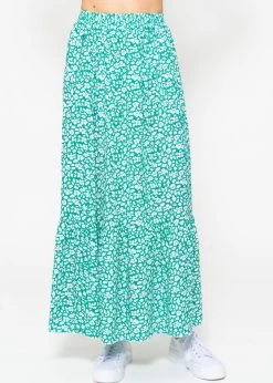 Maxi Rock Mit Print, Türkis