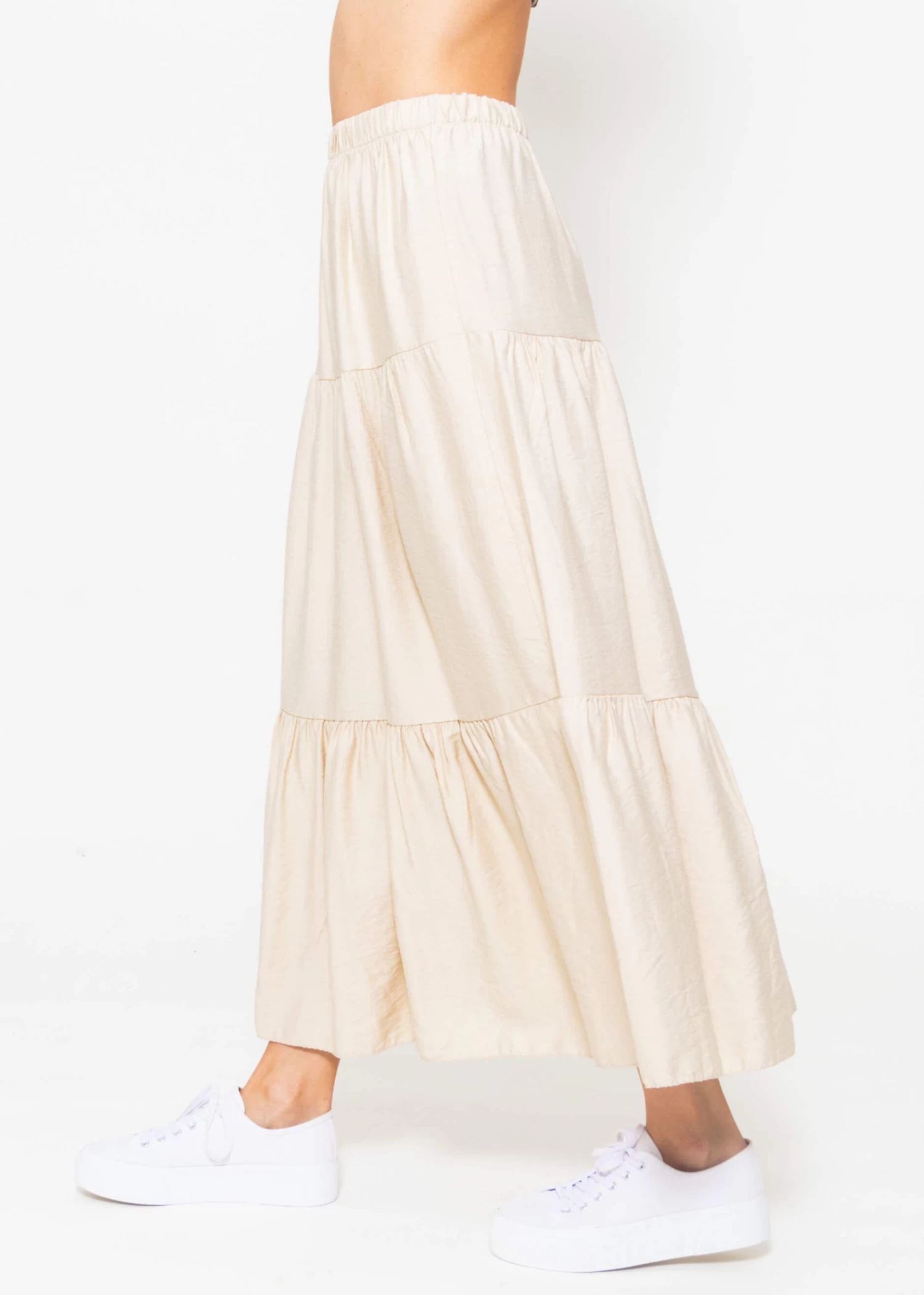 Maxi Volantsrock - Beige 5 Maxi Volantsrock - Beige – Bild 3