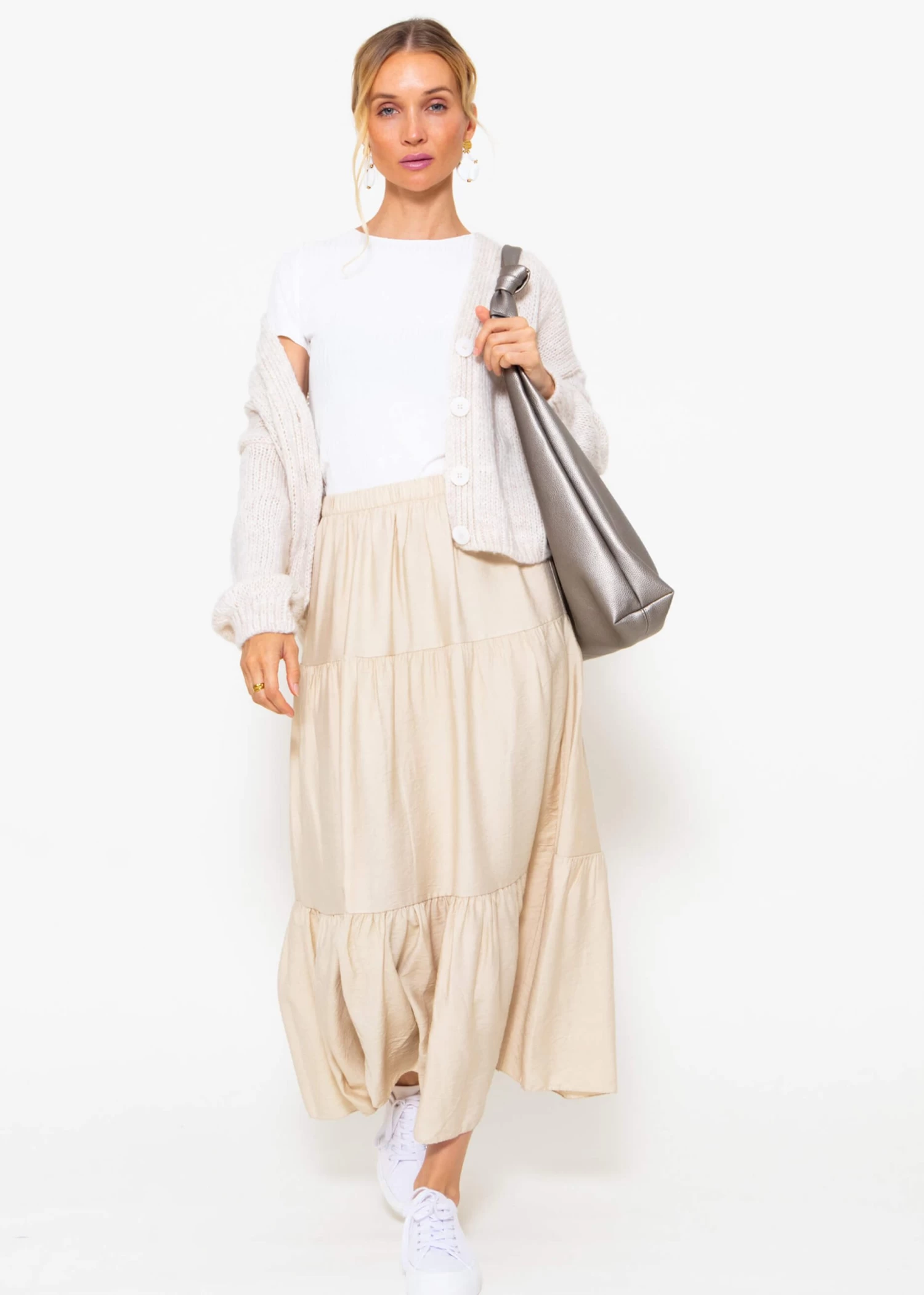 Maxi Volantsrock - Beige 4 Maxi Volantsrock - Beige – Bild 2