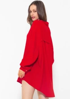 Musselin Bluse Oversize, Rot -Sassyclassy sassyclassy Musselin Bluse oversize rot S2202B4553 24BDvwrupwN2he