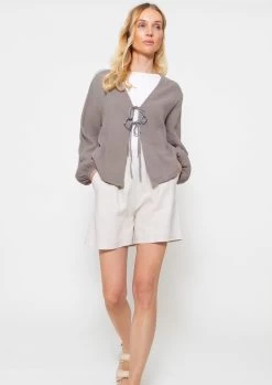 Musselin Blusenjacke Mit Bindebänder - Taupe -Sassyclassy sassyclassy Musselin Blusenjacke mit Bindebander taupe S3201B5420 69n3LmnQYlKrYM