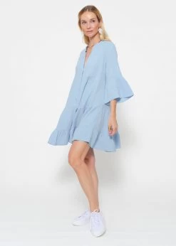 Musselin Kleid - Hellblau -Sassyclassy sassyclassy Musselin Kleid hellblau S4202K6805 2bzx3Q92tHM9CG