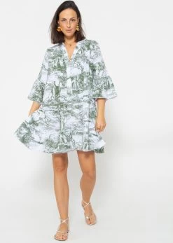 Musselin Kleid Mit Print - Khaki 13 Musselin Kleid Mit Print - Khaki -Sassyclassy sassyclassy Musselin Kleid mit Print khaki S4202K6806 3