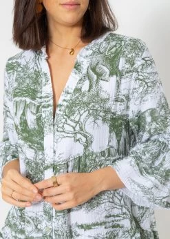 Musselin Kleid Mit Print - Khaki 17 Musselin Kleid Mit Print - Khaki -Sassyclassy sassyclassy Musselin Kleid mit Print khaki S4202K6806 5