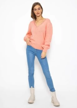 Pullover Mit Spitzen-Ausschnitt - Hellrosa -Sassyclassy sassyclassy Pullover mit Spitzen Ausschnitt hellrosa S3210P6534 2