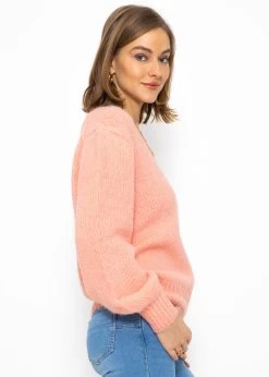 Pullover Mit Spitzen-Ausschnitt - Hellrosa -Sassyclassy sassyclassy Pullover mit Spitzen Ausschnitt hellrosa S3210P6534 5