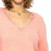 Pullover Mit Spitzen-Ausschnitt - Hellrosa 1 Pullover Mit Spitzen-Ausschnitt - Hellrosa -Sassyclassy sassyclassy Pullover mit Spitzen Ausschnitt hellrosa S3210P6534 6