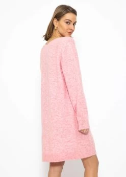 Strickkleid Mit V-Ausschnitt - Rosa -Sassyclassy sassyclassy Strickkleid mit V Ausschnitt rosa S3210K6551 4
