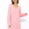 Strickkleid Mit V-Ausschnitt - Rosa 1 Strickkleid Mit V-Ausschnitt - Rosa -Sassyclassy sassyclassy Strickkleid mit V Ausschnitt rosa S3210K6551 6