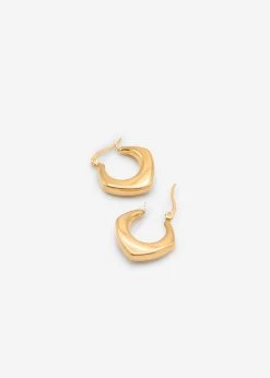 Abgerundete Creolen - Gold -Sassyclassy sassyclassy abgerundete flache creolen gold S3207A1429 4