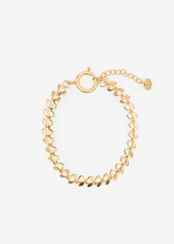 Armband Mit Abgerundeten Gliederelementen - Gold