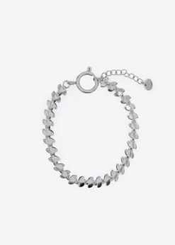 Armband Mit Abgerundeten Gliederelementen - Silber