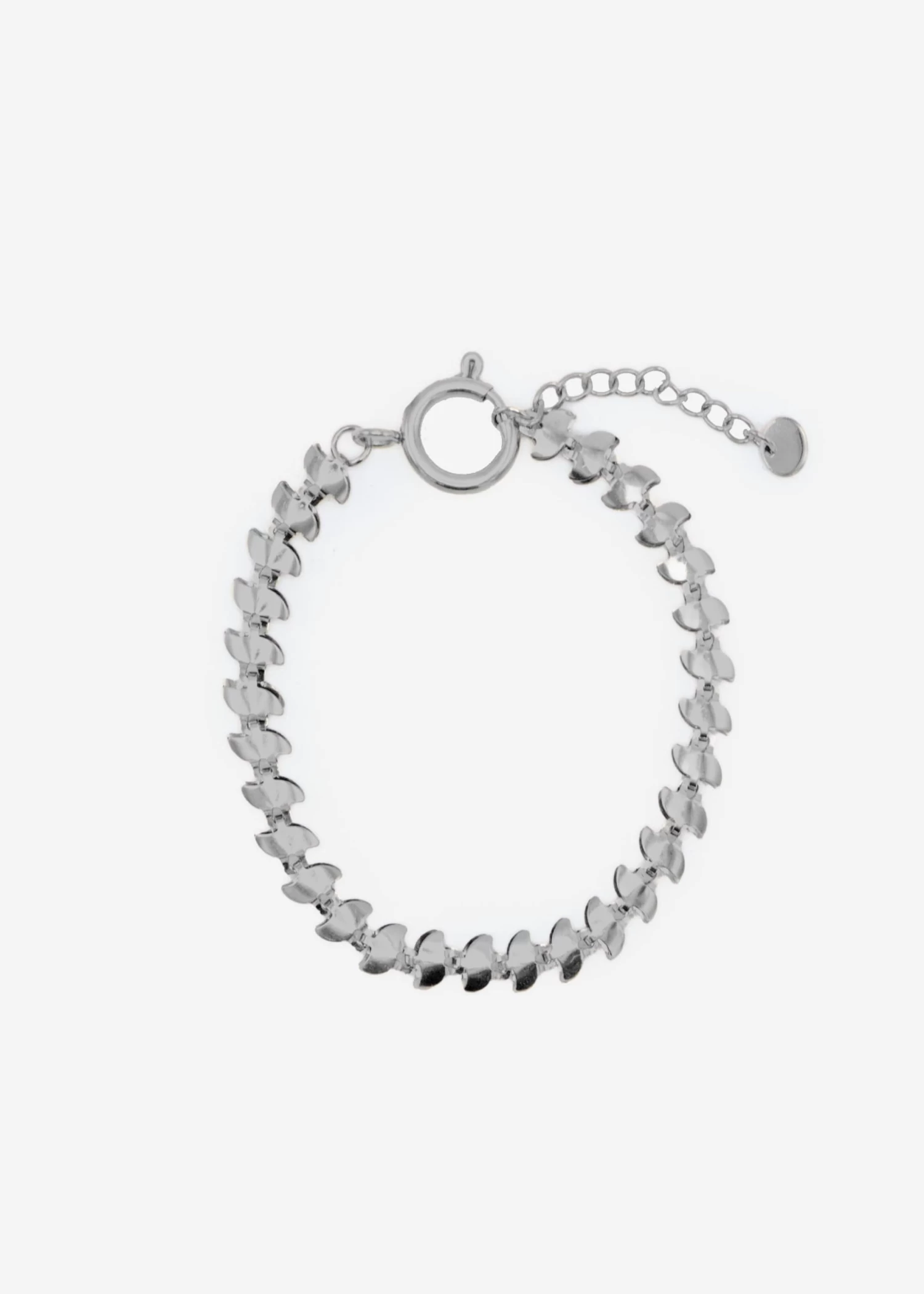 Armband Mit Abgerundeten Gliederelementen - Silber 3 Armband Mit Abgerundeten Gliederelementen - Silber