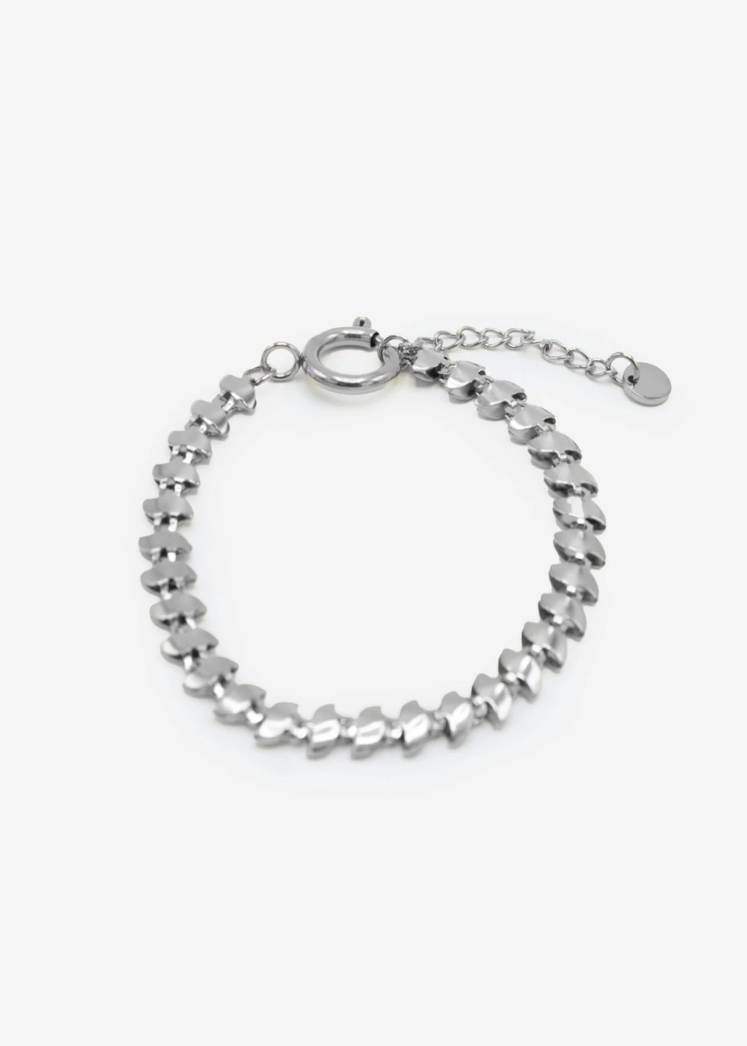 Armband Mit Abgerundeten Gliederelementen - Silber 6 Armband Mit Abgerundeten Gliederelementen - Silber – Bild 4