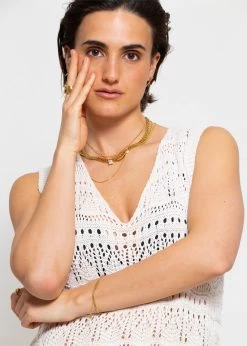 Ärmelloses Strickkleid Mit Strukturmuster - Hellbeige -Sassyclassy sassyclassy armelloses strickkleid mit strukturmuster hellbeige S4203K6943