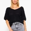 Baumwoll-Pullover Mit V-Ausschnitt - Schwarz -Sassyclassy sassyclassy baumwoll pullover mit v ausschnitt schwarz S4203P6933 1