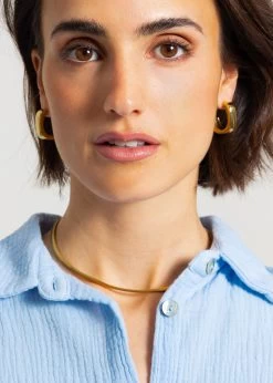 Breite, Kleine Creolen, Gold -Sassyclassy sassyclassy breite kleine creolen gold S2212A1260