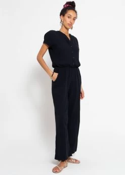 Casual Musselin Jumpsuit - Schwarz -Sassyclassy sassyclassy casual musselin jumpsuit schwarz S4203U6886 1