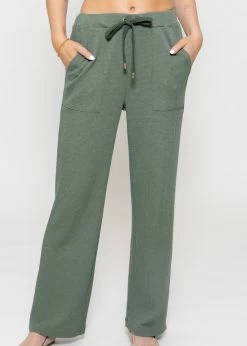 Casual Pants In Waffelpiqué - Grün -Sassyclassy sassyclassy casual pants in waffelpique grun S3207H6149 5