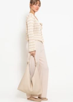 Crop Cardigan In Ajourstrick Mit Bindebänder - Beige-offwhite -Sassyclassy sassyclassy crop cardigan in ajourstrick mit bindebander beige offwhite S4203C6982 1