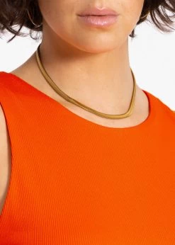 Doppellagiges, Geripptes Tank Top - Orange -Sassyclassy sassyclassy doppellagiges geripptes tank top orange S4203T7026 6