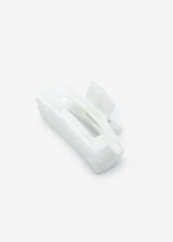 Eckige Haarklammer In Perlmutt-Optik - Weiß